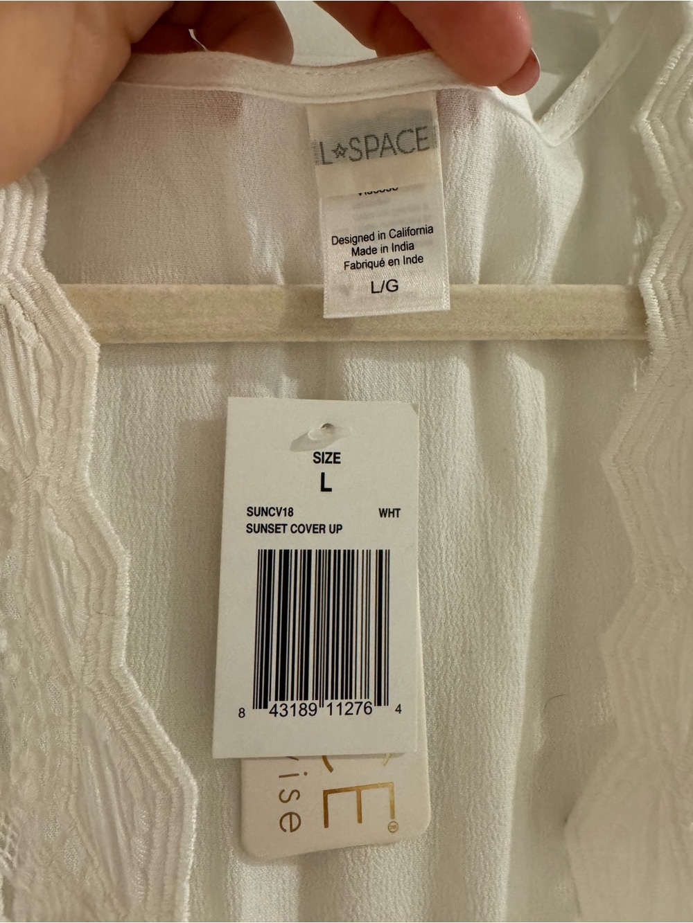 White Lace-Trim Swimsuit Coverup- Untitled Brand - Picture 2 of 3
